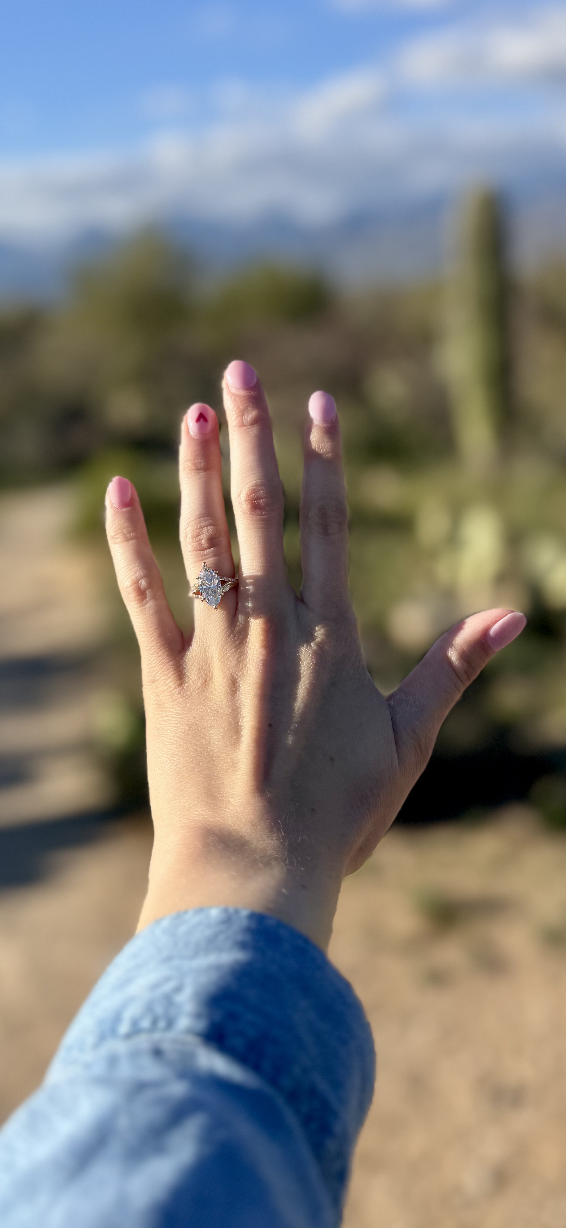 A stunning close-up of Rylee's custom engagement ring, a symbol of our everlasting love.